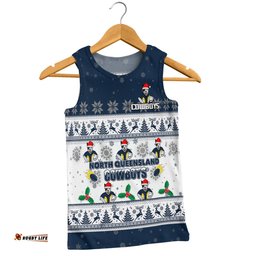 Amazing Aussie North Queensland Cowboys Christmas Custom Special Ugly Christmas Men Tank Top