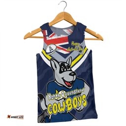 Amazing Aussie North Queensland Cowboys Happy Australia Day We Are One And Free Men Tank Top