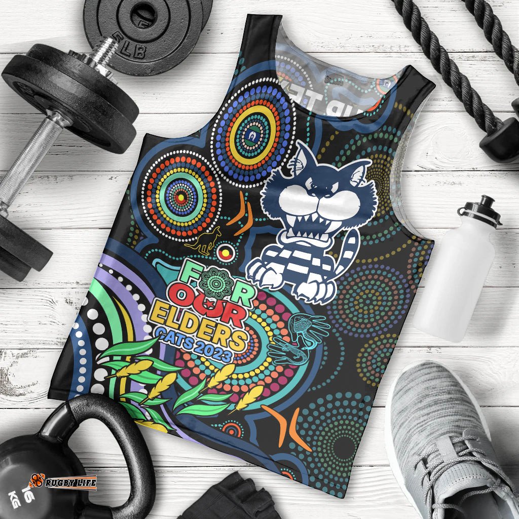 Custom Cats Football Aboriginal Art Men Tank Top NAIDOC Indigenous Tribal