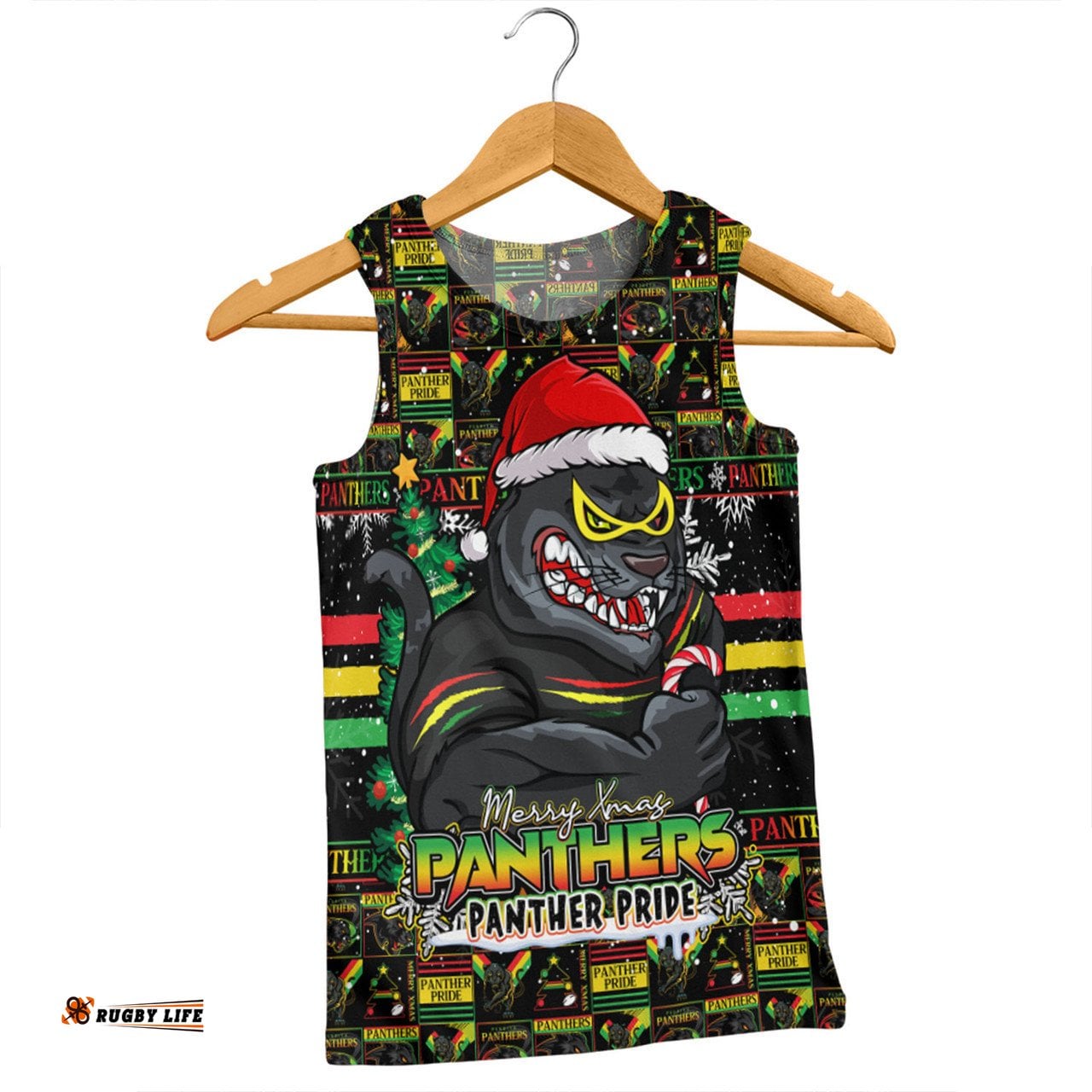 Amazing Aussie Penrith Panthers Merry Ugly Christmas Comic Style Men Tank Top