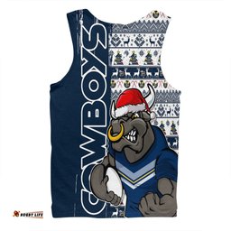 Amazing Aussie North Queensland Cowboys Merry Ugly Xmas Nordic Pattern Style Men Tank Top