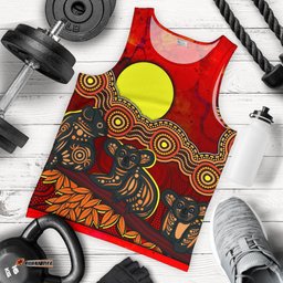 Aboriginal Men's Tank Top - Australian Indigenous Koala