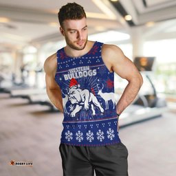 Western Bulldogs Men Tank Top - Christmas Ugly Style -