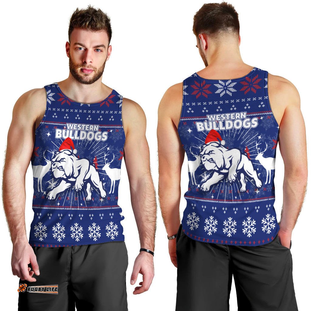 Western Bulldogs Men Tank Top - Christmas Ugly Style -