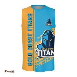 Gold Coast Titans O-neck Tank Top Quarter Style - NRL
