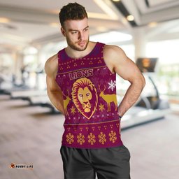 Brisbane Lion Men Tank Top - Christmas Ugly Style -