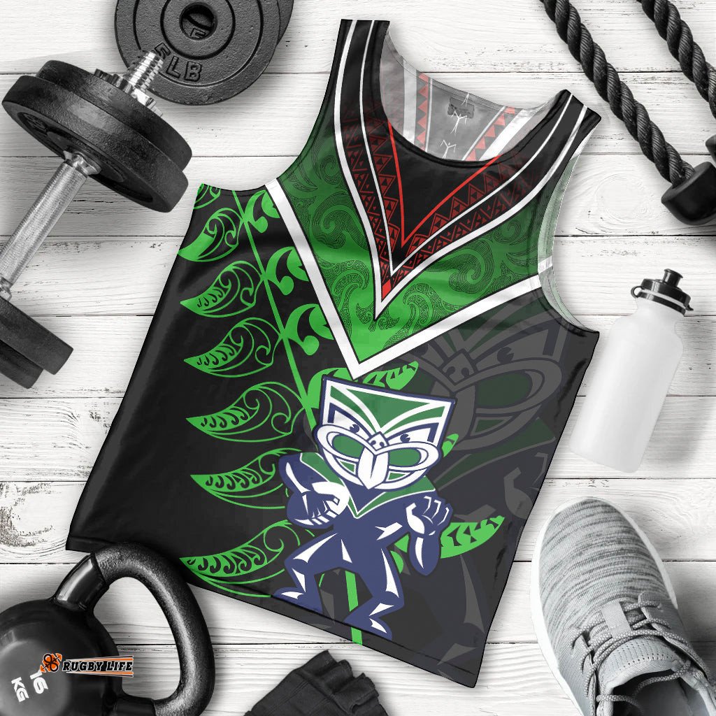 Personalised New Zealand Rugby Silver Fern Men Tank Top The Maori Warriors