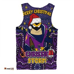 Melbourne Storm Christmas Custom Men Singlet - Christmas Knit Patterns Vintage Jersey Ugly Men Singlet