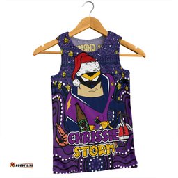 Melbourne Storm Christmas Custom Men Singlet - Christmas Knit Patterns Vintage Jersey Ugly Men Singlet