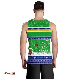 Canberra Raiders Christmas Men Tank Top - Canberra Raiders Ugly Christmas And Aboriginal Patterns Men Tank Top