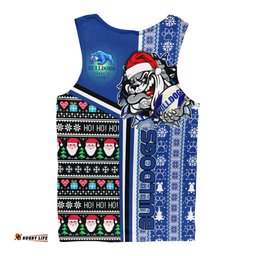 Australia Canterbury-Bankstown Christmas Men Tank Top - Scratch Doggies Christmas With Snowflakes Ho Ho Ho Men Tank Top