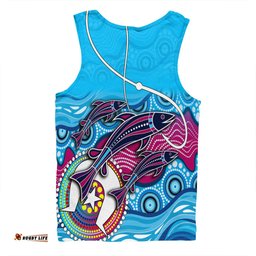 Australia Fishing Aboriginal Fishing Custom Men Singlet - Fishaholic With The Dhari Symbol And Aboriginal Pattern Men Singlet