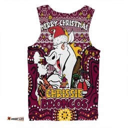 Brisbane Broncos Christmas Custom Men Singlet - Christmas Knit Patterns Vintage Jersey Ugly Men Singlet