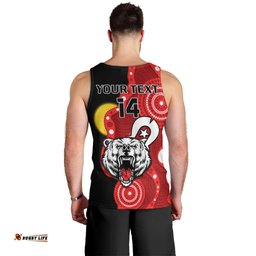 (Custom Text And Number) North Sydney Rugby NAIDOC Men Tank Top Bears Indigenous For Our Elders