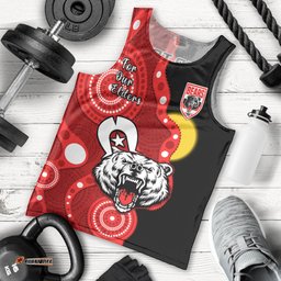 (Custom Text And Number) North Sydney Rugby NAIDOC Men Tank Top Bears Indigenous For Our Elders