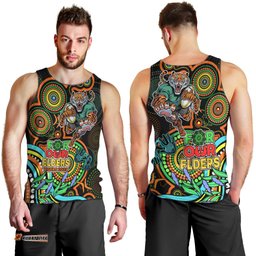 Tigers Rugby Aboriginal Art Men Tank Top NAIDOC Indigenous Tribal