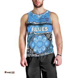 Blues Rugby Aboriginal Men Tank Top New South Wales State of Origin