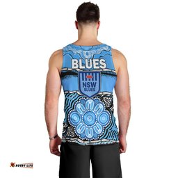 Blues Rugby Aboriginal Men Tank Top New South Wales State of Origin