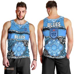 Blues Rugby Aboriginal Men Tank Top New South Wales State of Origin