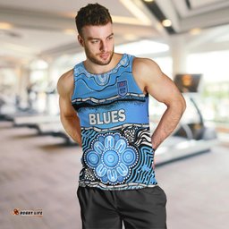 Blues Rugby Aboriginal Men Tank Top New South Wales State of Origin