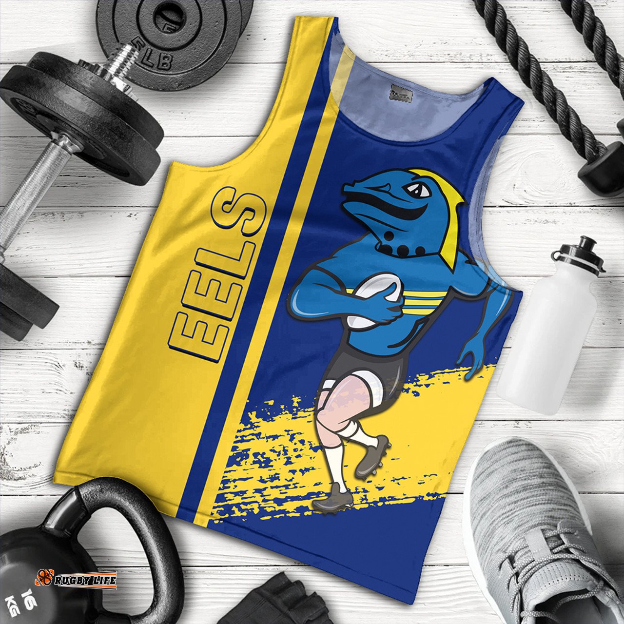 Parramatta Eels Sport Men's Tank Top - Parramatta Eels Mascot Quater Style