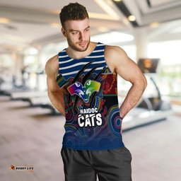 (Custom Personalised) Geelong NAIDOC Week Men's Tank Top Cats Aboriginal Version Special