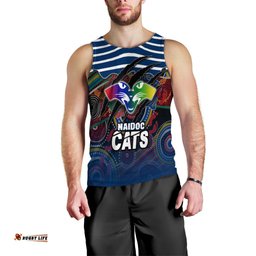 (Custom Personalised) Geelong NAIDOC Week Men's Tank Top Cats Aboriginal Version Special