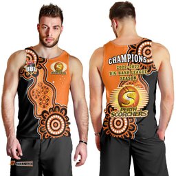 Perth Scorchers Cricket Men Tank Top Champions BBL Indigenous Art Ver.03