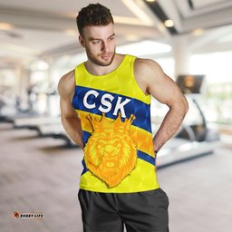 Chennai Super Kings Men Tank Top Cricket Sporty Style