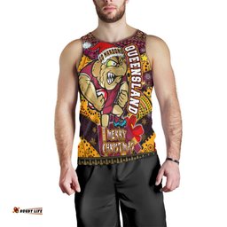 Cane Toads Christmas Men Tank Top - QLD Go Maroons Cane Toads Aboriginal Inspired With Snowflake Men Tank Top