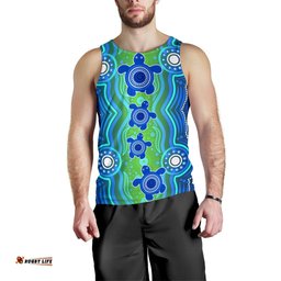 Aboriginal Men's Tank Top -  Aboriginal Turtle Family