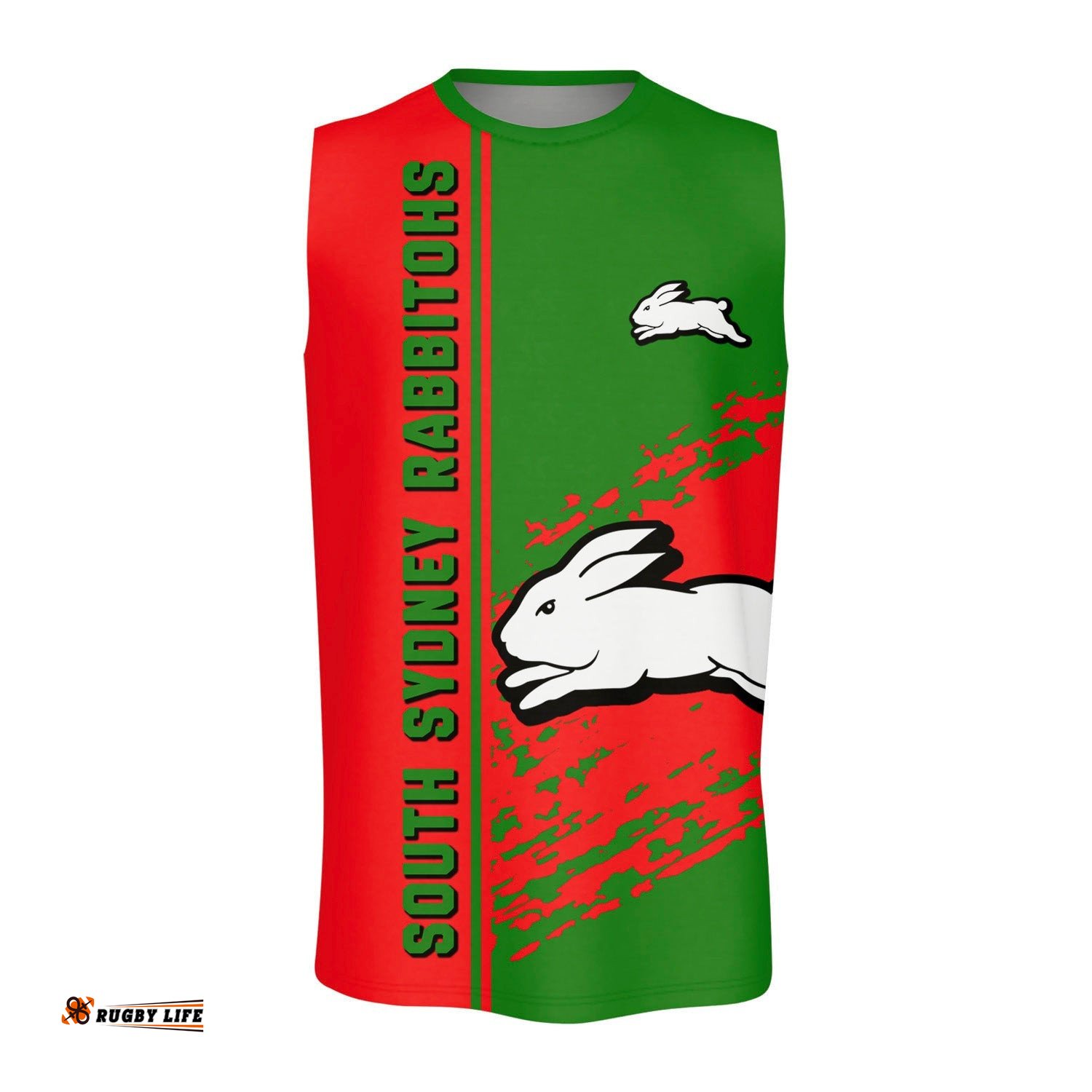 South Sydney Rabbitohs O-neck Tank Top Quarter Style - NRL