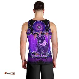 Personalised Australia Cancer Koala Zodiac Men Tank Top Auz Astrology Aboriginal - Purple