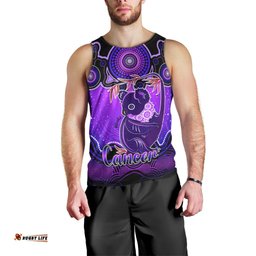 Personalised Australia Cancer Koala Zodiac Men Tank Top Auz Astrology Aboriginal - Purple