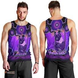 Personalised Australia Cancer Koala Zodiac Men Tank Top Auz Astrology Aboriginal - Purple