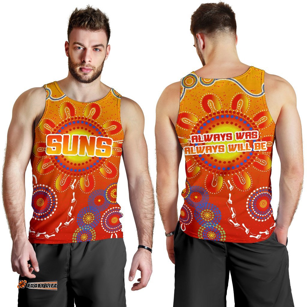 Naidoc Suns Men Tank Top Gold Coast Indigenous Style