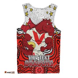 St. George Illawarra Dragons Custom Men Singlet - Custom With Aboriginal Inspired Style Of Dot Painting Patterns  Men Singlet