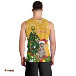 Personalised Wallabies Rugby Christmas Men Tank Top Merry Xmas With Australian Kangaroo