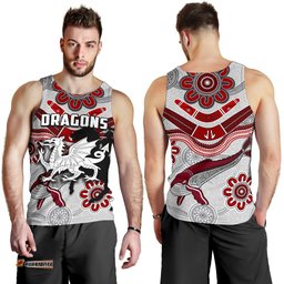 Dragons Men Tank Top St. George Indigenous White