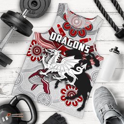 Dragons Men Tank Top St. George Indigenous White
