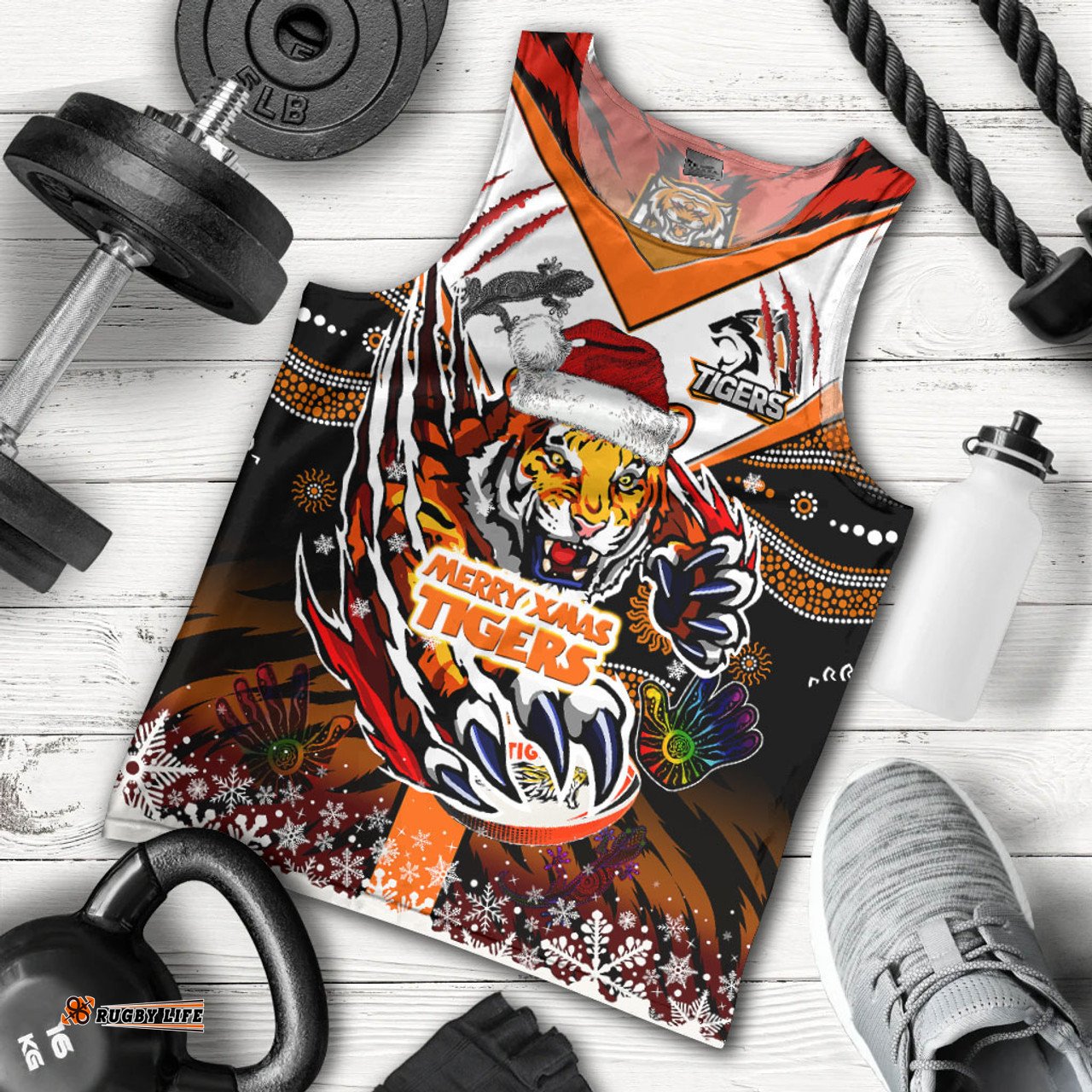 Australia Tigers Christmas Men Tank Top - Merry Tigers Christmas Indigenous Men Tank Top