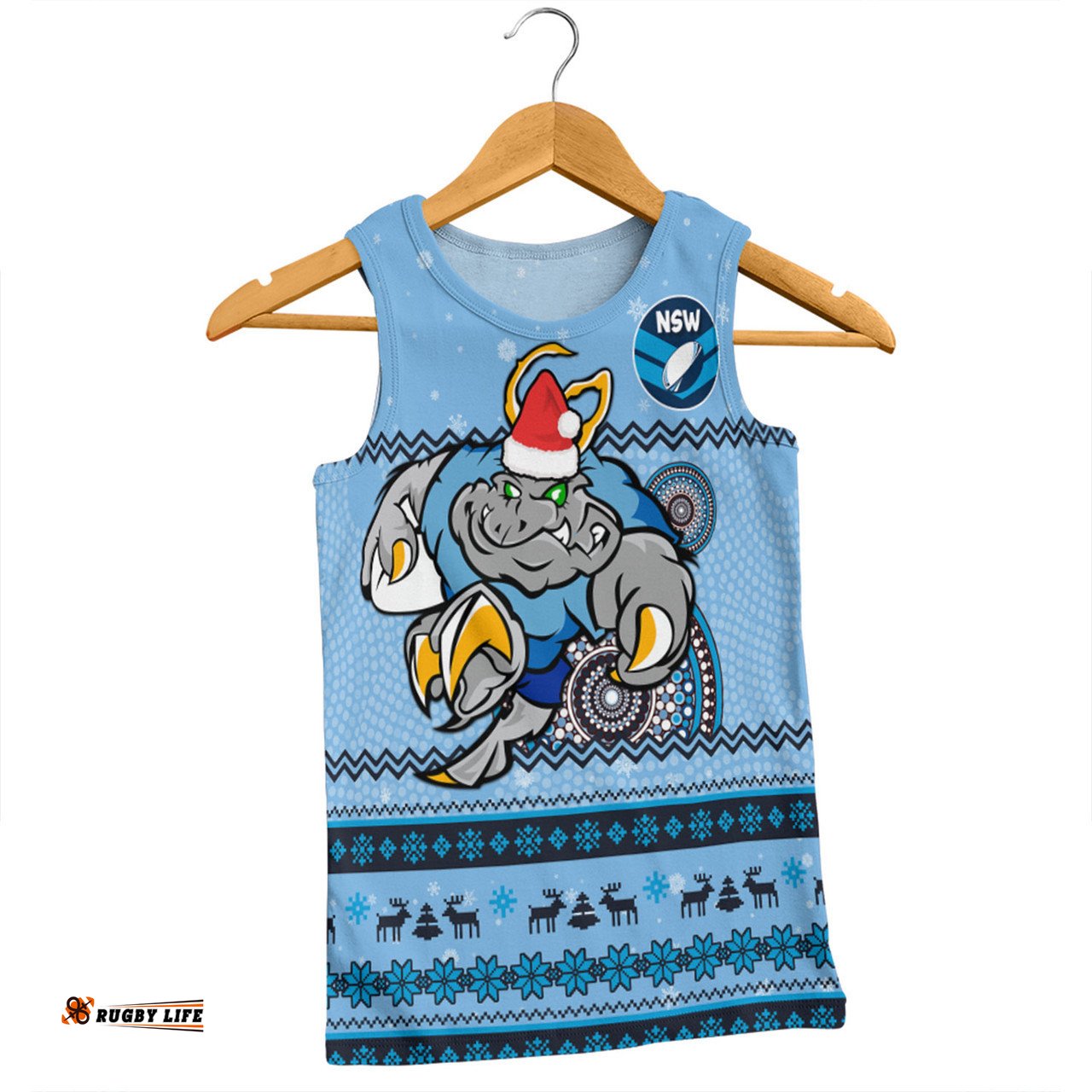 New South Wales Cockroaches Christmas Custom Men Singlet - Ugly Xmas And Aboriginal Patterns For Die Hard Fan Men Singlet