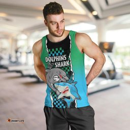 Custom NRL Combine Rabbitohs and Shark Men Tank Top Sporty Style
