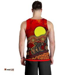 Custom Text Aboriginal Men's Tank Top - Australian Indigenous Koala