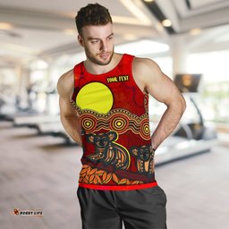 Custom Text Aboriginal Men's Tank Top - Australian Indigenous Koala