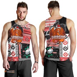 Australia St.George Men Tank Top - Christmas Snowflakes Dragon Mascot Men Tank Top