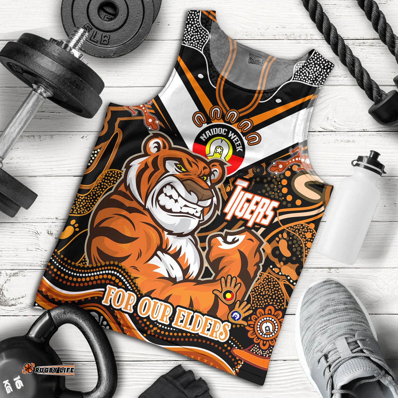 Wests Tigers Naidoc Week Custom Men Tank Top - For Our Elders Home Jersey Tank Top