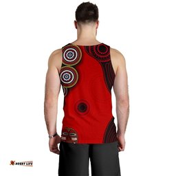 (Custom Text) Aboriginal Men's Tank Top, Australian Map Dots Pattern