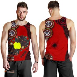 (Custom Text) Aboriginal Men's Tank Top, Australian Map Dots Pattern