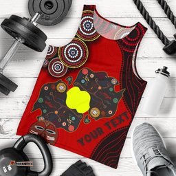 (Custom Text) Aboriginal Men's Tank Top, Australian Map Dots Pattern